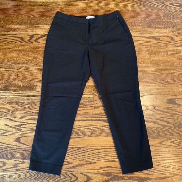 Calvin Klein Size 4 Black Pants Zipper/Clasp Pockets Front/Back Cropped Leg - Picture 1 of 7